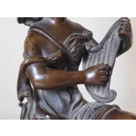 Antique Bronze Harpist Candelabra Table Lamp – Victorian French Rococo Revival Style C1870s