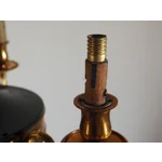 Vintage French Empire Chandelier – 3-Arm Brass Dark Green Tole Pendant Light