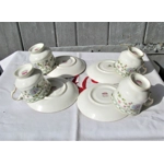 Vintage porcelain tea pairs from Hitkari Potteries China Bone, India, 1960s