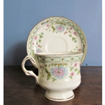 Vintage porcelain tea pairs from Hitkari Potteries China Bone, India, 1960s