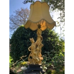 Vintage Art Nouveau Style mid century A.Santini Asian Inspired Sculpture Desk Lamp, Italy, 1950-60