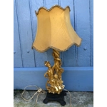 Vintage Art Nouveau Style mid century A.Santini Asian Inspired Sculpture Desk Lamp, Italy, 1950-60