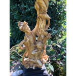 Vintage Art Nouveau Style mid century A.Santini Asian Inspired Sculpture Desk Lamp, Italy, 1950-60