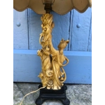 Vintage Art Nouveau Style mid century A.Santini Asian Inspired Sculpture Desk Lamp, Italy, 1950-60