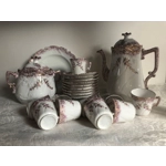 Antique tea/coffee set of 10 persons, made by the Limoges manufactory La Violette (1896- 1905), Fran