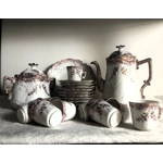 Antique tea/coffee set of 10 persons, made by the Limoges manufactory La Violette (1896- 1905), Fran
