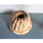 Vintage french traditional ceramic moule a kouglof/pan with hand-painted pattern.