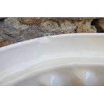 Vintage french traditional ceramic moule a kouglof/pan with hand-painted pattern.