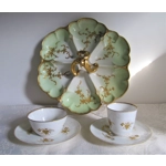 French antique large divided dish manufactured by Bernaurd&Co, 1914-1930, Limoges, France