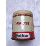 Old rare round tin can of technical grease Motor Cofranc Oil Empty publicity man cave retro vintage