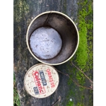 Old rare round tin can of technical grease Motor Cofranc Oil Empty publicity man cave retro vintage