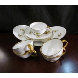 Five antique coffee pairs of..