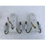 Rare find: a pair of original porcelain double-arm wall sconces from the famous French manufacturer Porcelain de Paris, mid. 20th century