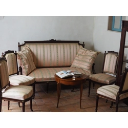 French Antique Empire style 3 place sofa and 4 chairs Circ..