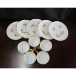 Five antique coffee pairs of amazing beauty from one of the early Limoges manufacturers produced in 1890