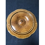 Two vintage glazed majolica oyster plates, Oyster Plates Seafood Dishes Shell Plate, SARREGUEMINES