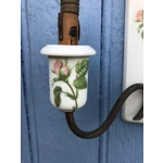 Rare find: a pair of original porcelain double-arm wall sconces from the famous French manufacturer Porcelain de Paris, mid. 20th century