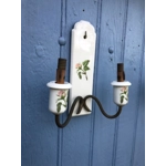 Rare find: a pair of original porcelain double-arm wall sconces from the famous French manufacturer Porcelain de Paris, mid. 20th century