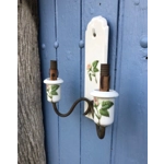 Rare find: a pair of original porcelain double-arm wall sconces from the famous French manufacturer Porcelain de Paris, mid. 20th century