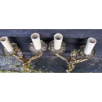 small petite vintage French bronze brass mix 2 arm wall lights sconces for revamping, restoration and a little clean and polish untested