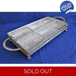 Vintage Rectangular Silver on copper Snack Dish ..