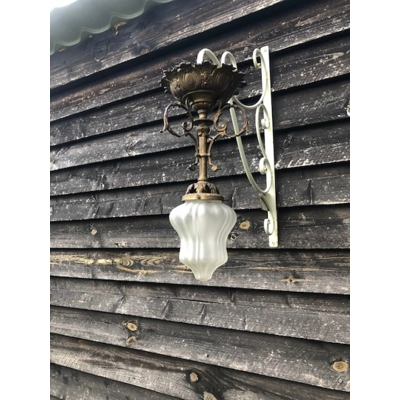 Napoleon III  epoque era Brass and Bronze  plafonnier ceiling light early 20th century patinated wit