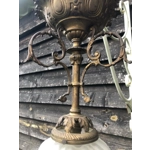 Napoleon III  epoque era Brass and Bronze  plafonnier ceiling light early 20th century patinated wit