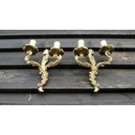 small petite vintage French bronze brass mix 2 arm wall lights sconces for revamping, restoration and a little clean and polish untested