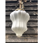 Napoleon III  epoque era Brass and Bronze  plafonnier ceiling light early 20th century patinated wit