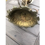Napoleon III  epoque era Brass and Bronze  plafonnier ceiling light early 20th century patinated wit