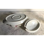 Antique porcelain gravy boat manufactured by the Limoges manufactory Bernardaud&Co, France, 1914-19