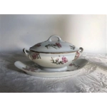 Antique porcelain gravy boat manufactured by the Limoges manufactory Bernardaud&Co, France, 1914-19