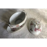 Antique porcelain gravy boat manufactured by the Limoges manufactory Bernardaud&Co, France, 1914-19