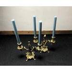 French rococo  Brass twin arm candelabras candle holders candlesticks dining library living room exc