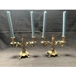 French rococo  Brass twin arm candelabras candle holders candlesticks dining library living room exc