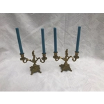 French rococo  Brass twin arm candelabras candle holders candlesticks dining library living room exc