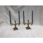 French rococo  Brass twin arm candelabras candle holders candlesticks dining library living room exc