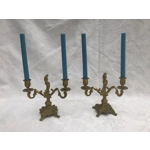 French rococo  Brass twin arm candelabras candle holders candlesticks dining library living room exc