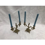 French rococo  Brass twin arm candelabras candle holders candlesticks dining library living room exc