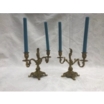 French rococo  Brass twin arm candelabras candle holders candlesticks dining library living room exc