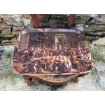 Mullerhof fibreglass vintage serving tray knee tray made in France 1970s medieval drunken pub scene fabulous detail