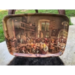 Mullerhof fibreglass vintage serving tray knee tray made in France 1970s medieval drunken pub scene fabulous detail