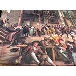 Mullerhof fibreglass vintage serving tray knee tray made in France 1970s medieval drunken pub scene fabulous detail