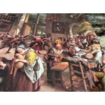 Mullerhof fibreglass vintage serving tray knee tray made in France 1970s medieval drunken pub scene fabulous detail