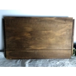 Vintage French hand carved wooden tray, presentation or serving plate, signed by the craftsman with glass and wooden handles,