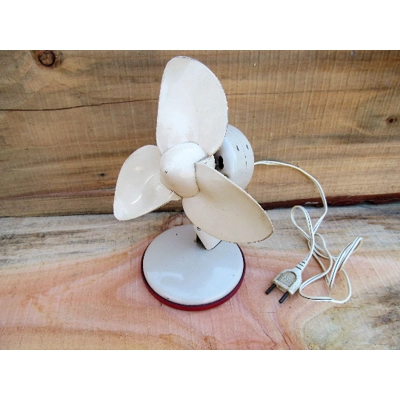 1950s vintage retro French ventilator fan cooler with rubber blades metal body and in fine working condition