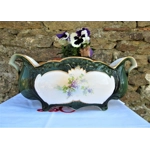 Amazing rare antique earthenware set of a pair of large vases and jardinieres, circa 1880, France.