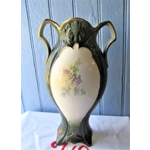 Amazing rare antique earthenware set of a pair of large vases and jardinieres, circa 1880, France.