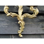 Petite pair of vintage French bronze brass mix 2 arm wall lights sconces for revamping, restoration
