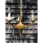 French neo classical gilt 3 branch elegant vintage chandelier pendant light fitting vintage French fixture